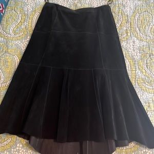 Cabi suede leather black skirt, size 8